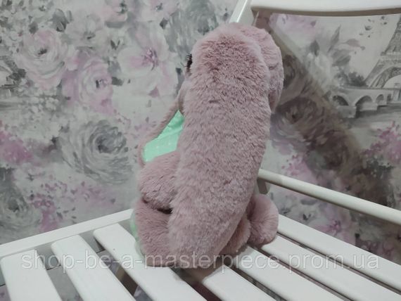 Меховая игрушка зайка розовый подарок девочке девушке 25см 02934 | Зображення 3
