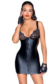 Сукня під латекс Noir Handmade F254 Powerwetlook mini-dress Чорне M