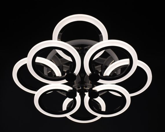 Люстра світлодіодна стельова LED світильник для квартири на стелю лед з пультом 26144 Чорний 11х45х54 см. | Зображення 3