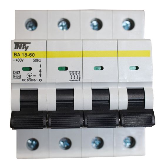 Автоматичний вимикач ВА18-60 4Р 32А 6кА х-ка D Ny95504821 | Зображення 1
