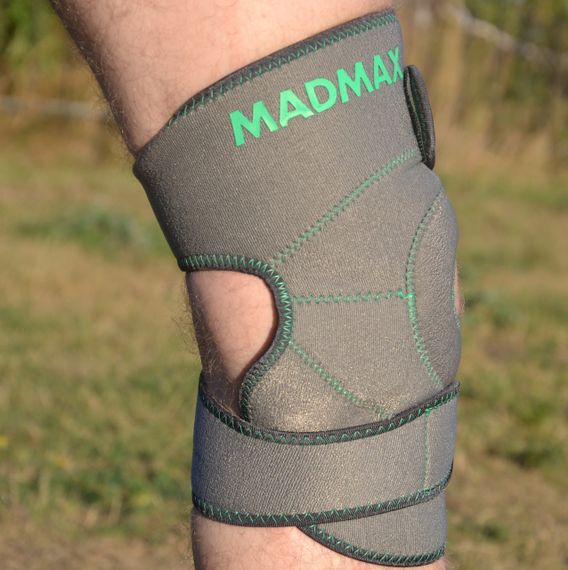Наколінник MadMax MFA-295 Zahoprene Universal Knee Support Dark Grey/Green (1шт.) | Зображення 7