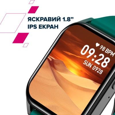 Смарт-годинник Canyon Chatter SW-58 BT-CALL Black Green (CNS-SW58BG) | Зображення 4