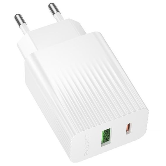 МЗП Borofone BAS76A Source PD30W+QC3.0 (1USB-A/1C) White | Зображення 2