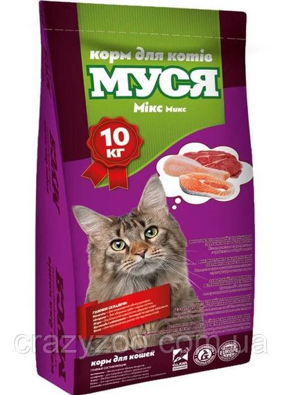 Сухой корм для котов Муся микс 10 кг 803676