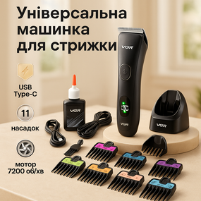 Бездротова машинка для стрижки для дому VGR Професійна електрична машинка стрижки FM-51