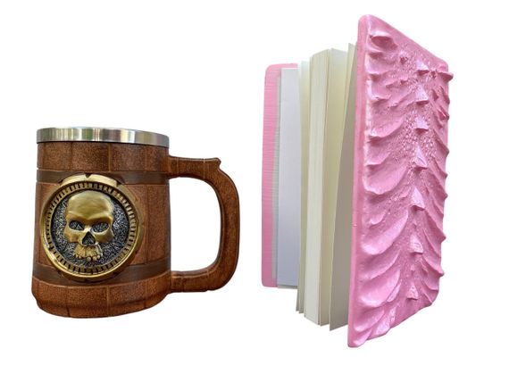 Подарунковий набір Кухоль 3D Череп Gold Rose та Блокнот 3D «Дракон Єдинорога» | Зображення 1