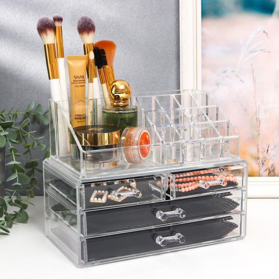 Органайзер для косметики (24x19x15), Cosmetic Storage Box / Настільний акриловий органайзер | Зображення 7