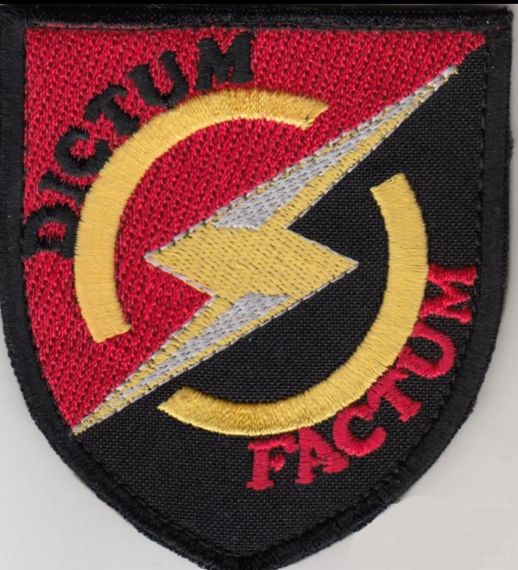 Шеврон 54 ОМБр разведка DICTUM FACTUM (цветной)