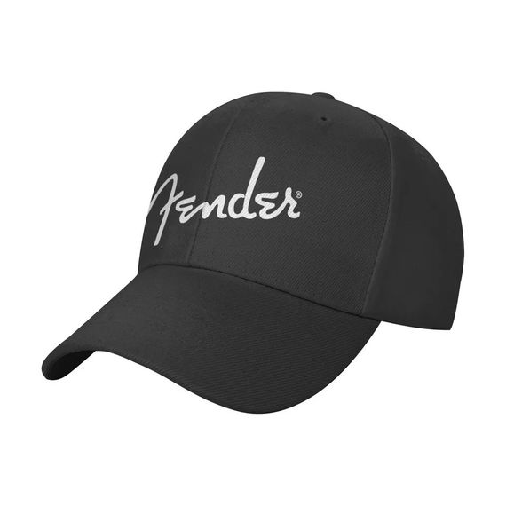 Кепка бейсболка Fender катон черная с белым лого | Зображення 4
