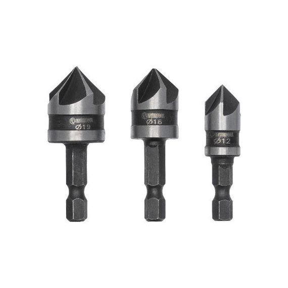 Набір зенкерів 12, 16, 19 мм, 3 од. INTERTOOL SD-5005 | Зображення 2