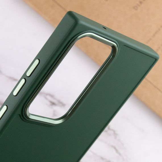 TPU чохол Bonbon Metal Style для Samsung Galaxy S24 Ultra Зелений / Army green | Зображення 4