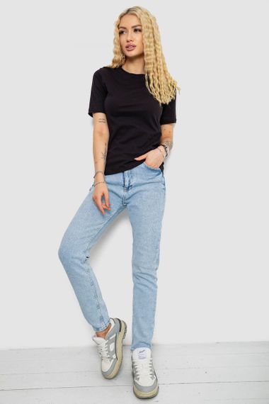 Футболка жіноча однотонна, колір чорний, 241R1800 | Зображення 1