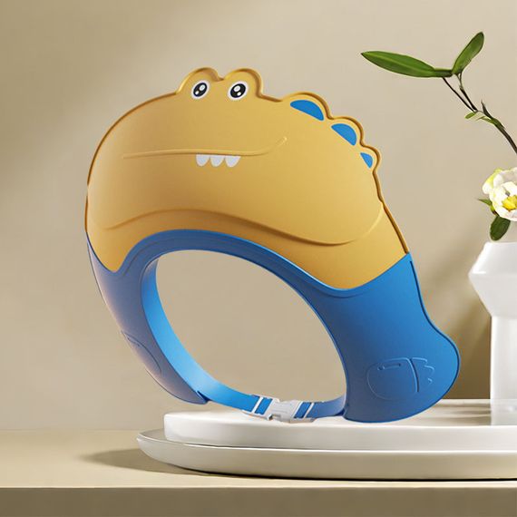 Козырек для мытья головы купания малыша на застежке Крокодил Голубой