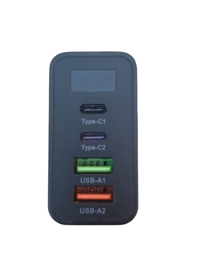 Мережевий зарядний пристрій на 4 порти 45W 2-USB, 2-PD з екраном Black | Зображення 2