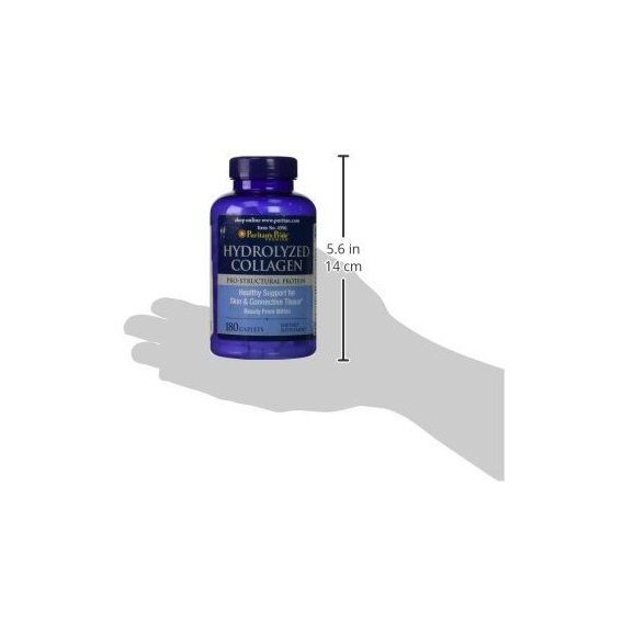 Комплекс для кожи, волос, ногтей Puritan's Pride Hydrolyzed Collagen 1000 mg 180 Caplets | Зображення 6