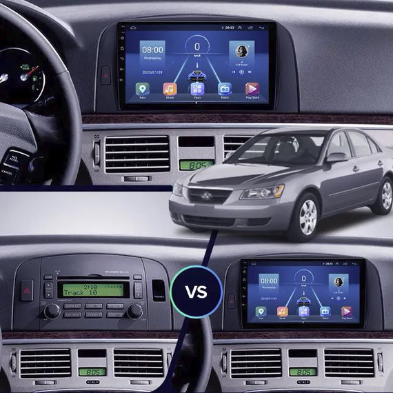 Штатная магнитола Lesko для Hyundai Sonata V (NF) 2004-2010 экран 9" 2/32Gb CarPlay 4G Wi-Fi GPS Prime | Зображення 2