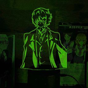 Акриловый светильник-ночник Осаму Дазай 3 зеленый tty-n002320
