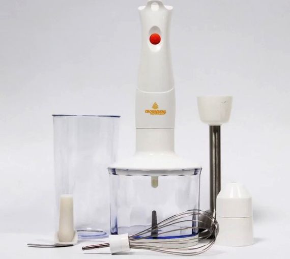 Блендер 4в1 Crownberg CB-6222 кухонний міксер з насадками 300 Вт