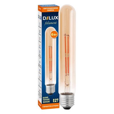 Лампочка Delux LR-39 6Вт E27 2200К T30 amber_filament (90018154) | Зображення 2