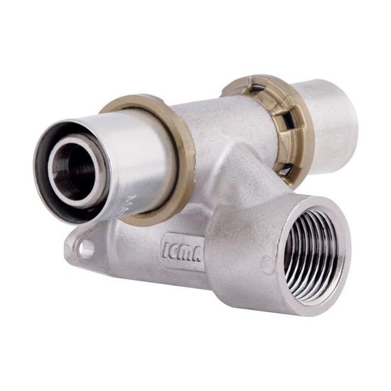 Прес-фітинг Icma-трійник 1/2" ух20 настінний прохідний No 422 | Зображення 2