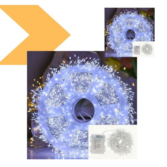 Срібна мішурна гірлянда з дистанційним керуванням XPRO WW-1 30m 900L white wire (47392-_444) | Зображення 1