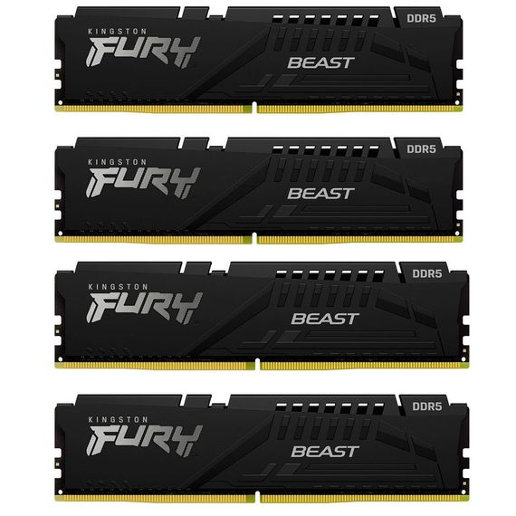 Модуль памяти для компьютера DDR5 128GB (4x32GB) 5600 MHz Beast Black XMP Kingston Fury (ex.HyperX) (KF556C40BBK4-128)