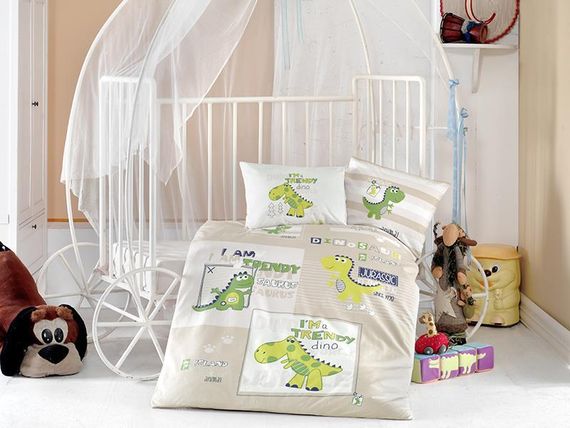 Комплект постільної білизни для новонароджених Clasy Baby Ranforce 100x150 Troodon