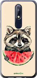 Чохол на Nokia 7.1 Єнотик з кавуном "4605u-1593-2448"