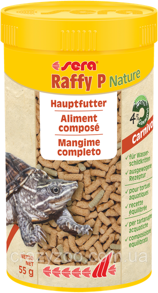 Корм для плотоядных водяных черепах Sera Raffy P Nature 55 г 18500