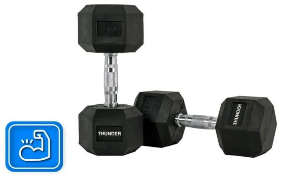 Гантель шестигранна Thunder 15 кг (HEXAGONAL-DUMBBELLS-15KG) | Зображення 4