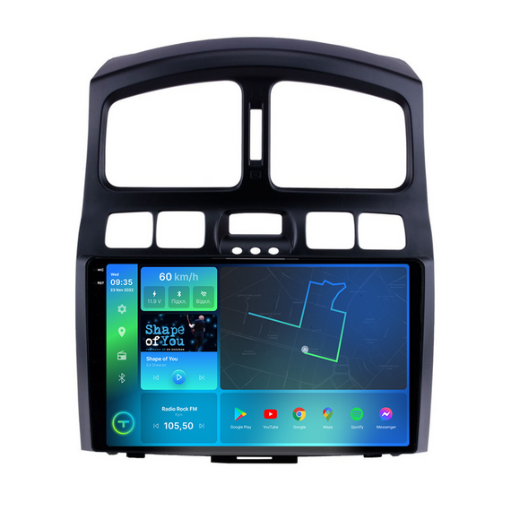 Штатна магнітола Torssen 2K Hyundai Santa Fe 00-12 / Jac S1 07-13 FL9 4+64Gb 4G Carplay DSP | Зображення 1