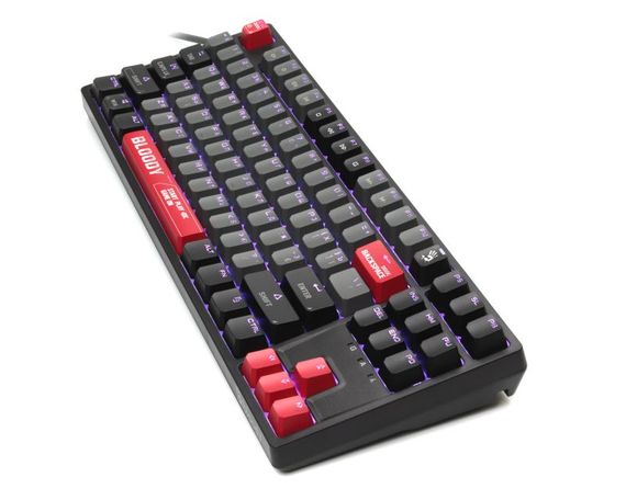 Механічна ігрова клавіатура Bloody S87 (Energy Red), червоні світчі, RGB підсвічування клавіш, USB, чорний | Зображення 3