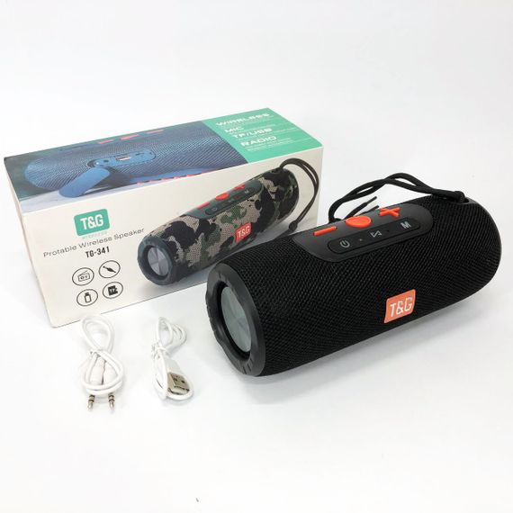 Портативна Bluetooth колонка TG341 зі шнурком, акумуляторна переносна колонка. Колір: чорний | Зображення 9