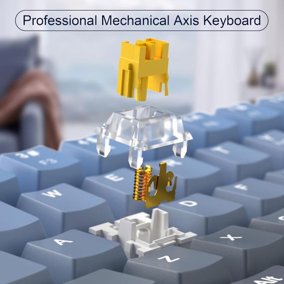 Механічна клавіатура MageGee 60% з жовтими перемикачами та RGB-підсвіткою, німецька розкладка | Зображення 2