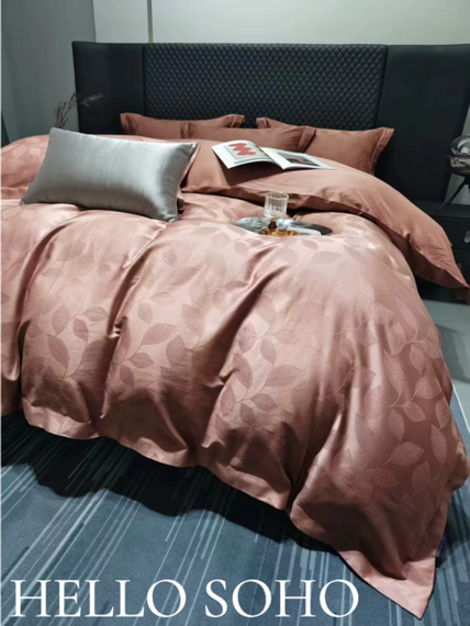 Комплект постільної білизни Soho Євро Boutique 200х230 см Leaves Cream