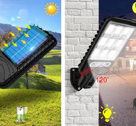 Світлодіодний ліхтар на сонячній батареї з пультом 11169 22.5х8.4 см | Зображення 2