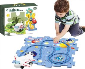 Пазл для детей "Railcar Puzzle" с игрушечным самолетом (5 деталей)