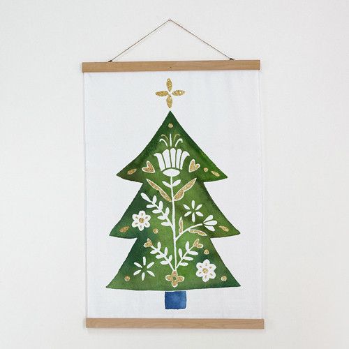 Тканинний постер на стіну Квіткова ялинка 60х93 см (TPSR_23NG007)