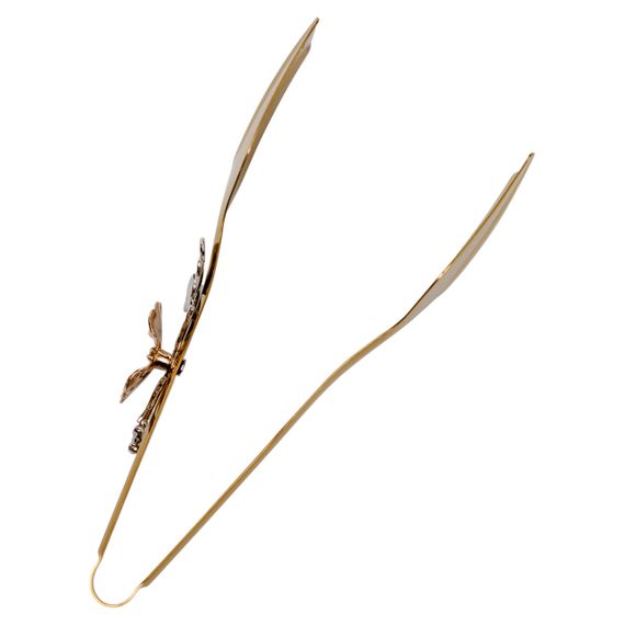 Щипці кухонні металеві 21.5×5 (см) кулінарні щипці для м'яса, риби, гриля кухарські щипці Золотистий HP-8-62 | Зображення 3