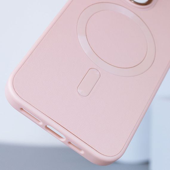 Шкіряний чохол Bonbon Leather Metal Style with MagSafe для Apple iPhone 12 Pro Max (6.7") Рожевий / Light pink | Зображення 3