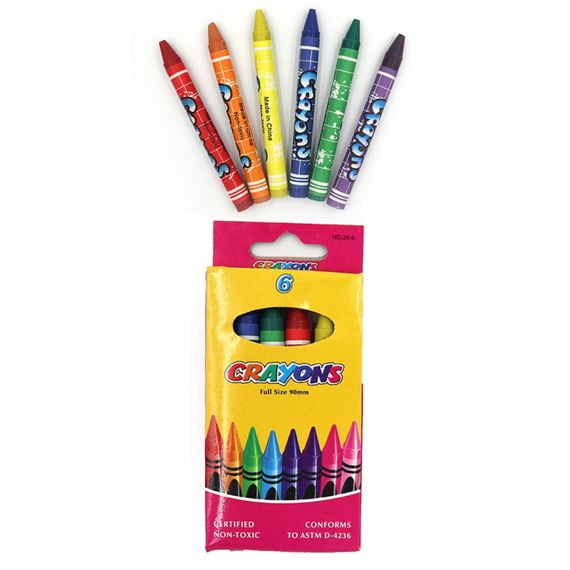 Набір дитячих воскових олівців "Crayons" 8496-6, 90 мм, 6 кольорів | Зображення 1