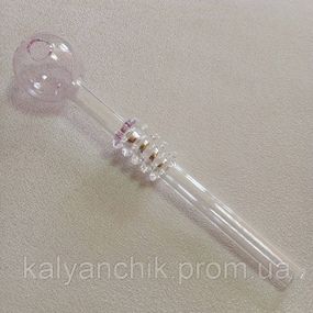 Скляна трубка Corrug Oil Pink