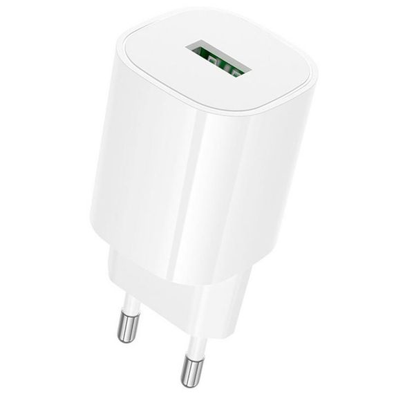 МЗП Borofone BA102A Pudding QC3.0 (1USB-A) + кабель USB to Type-C White | Зображення 2