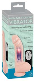 Вібратор з пульсацією Medical Silicone Vibrator, тілесний