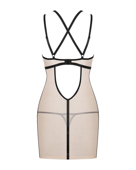 Сорочка полупрозрачная Nudelia Chemise Obsessive бежевая, размер, L/XL sexstyle | Зображення 13