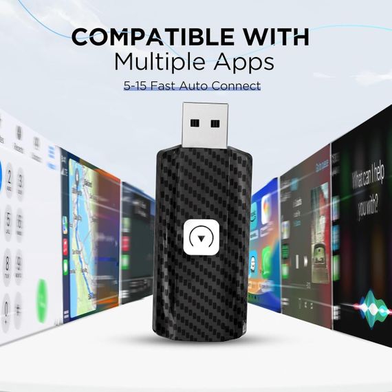 Карплей для авто з 2017 року, перехідник для перетворення дротового штатного CarPlay на бездротовий, адаптер для  iPhone iOS 10+ | Зображення 3