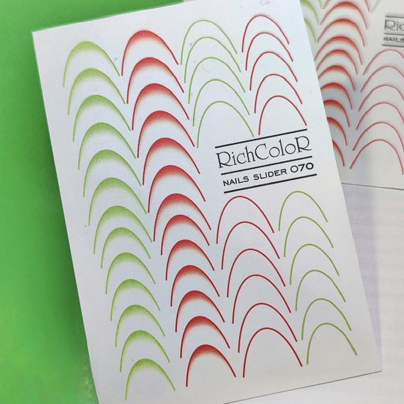 Рифлений слайдер для френча RichColor 070 на водяній основі (6.5x9.5см)