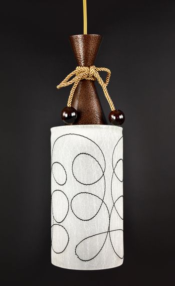 Люстра підвісна на 1 лампочку 25816 Коричневий 50-110х12х12 см. | Зображення 1