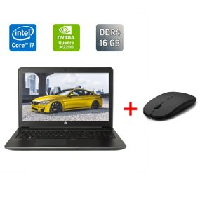 Мобільна робоча станція HP ZBook 15 G4 / 15.6" (1920x1080) IPS / Intel Core i7-7820HQ (4 (8) ядра по 2.9 - 3.9 GHz) / 16 GB DDR4 / 512 GB SSD / nVidia Quadro M2200, 4 GB GDDR5, 128-bit / WebCam / Fingerprint б/в + Подарунок Бездротова миша / USB