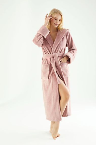 Жіночий халат Nusa 6890, пудровий XL | Зображення 5